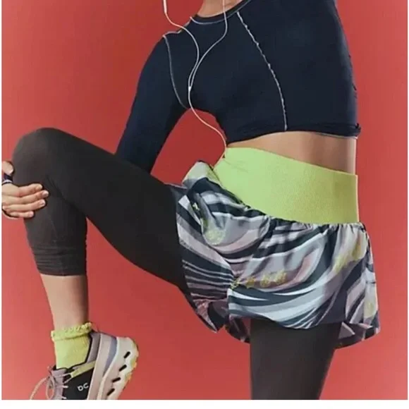 Free People Carpe Diem Printed Shorts in Sporty Stripe Combo Skyline Retail $50 - Picture 2 of 9